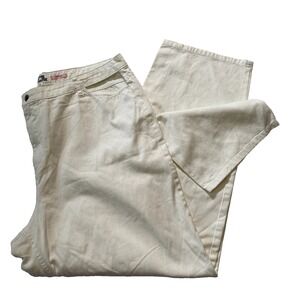 Future Collective cream mid‎ rise jeans straight leg see through Size 17 NWT